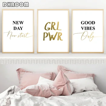 Black White Gold Posters and Prints Inspirational Words Wall Art GRL PWR Good Vibes Only Gift Canvas Picture Decorative Painting
Black White Gold Posters and Prints Inspirational Words Wall Art GRL PWR Good Vibes Only Gift Canvas Picture Decorative Painting
