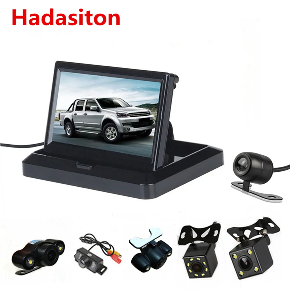 

5" TFT LCD HD800*480 Screen Car monitor Reversing parking monitor Foldable design+Wired or Wireless Rearview camera Optional