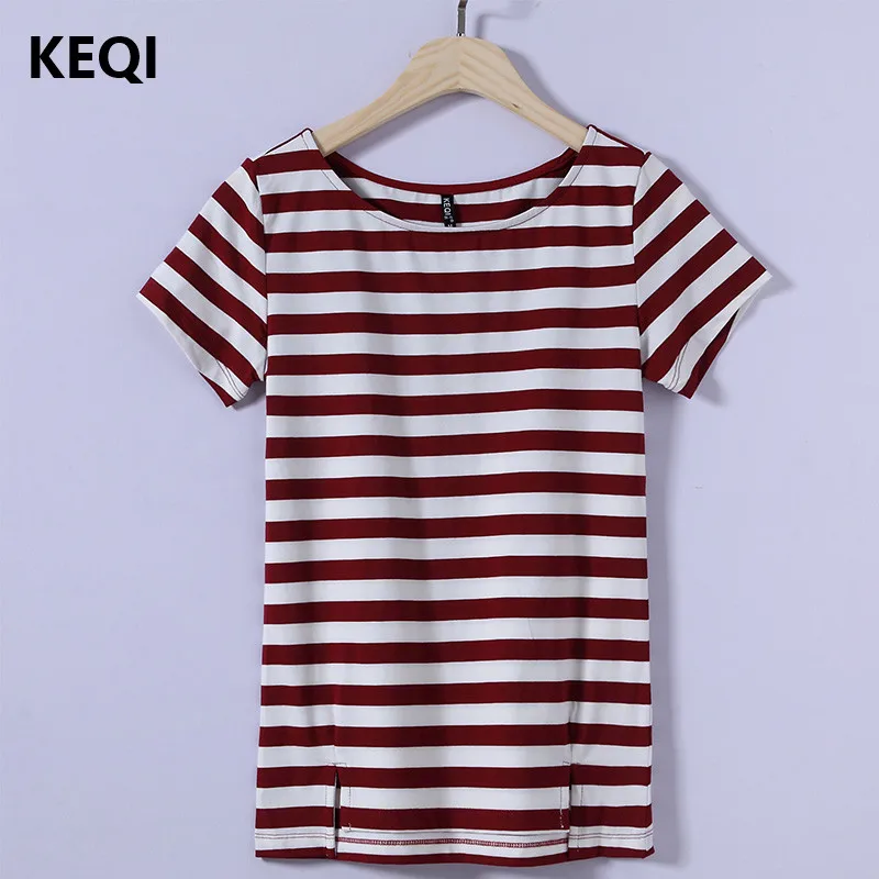 KEQI Fashion Women T Shirt 2018 Spring Summer T Shirt Women Striped Slash Neck Women Tops Plus Size T-shirt Women 4XL 1836
KEQI Fashion Women T Shirt 2018 Spring Summer T Shirt Women Striped Slash Neck Women Tops Plus Size T-shirt Women 4XL 1836