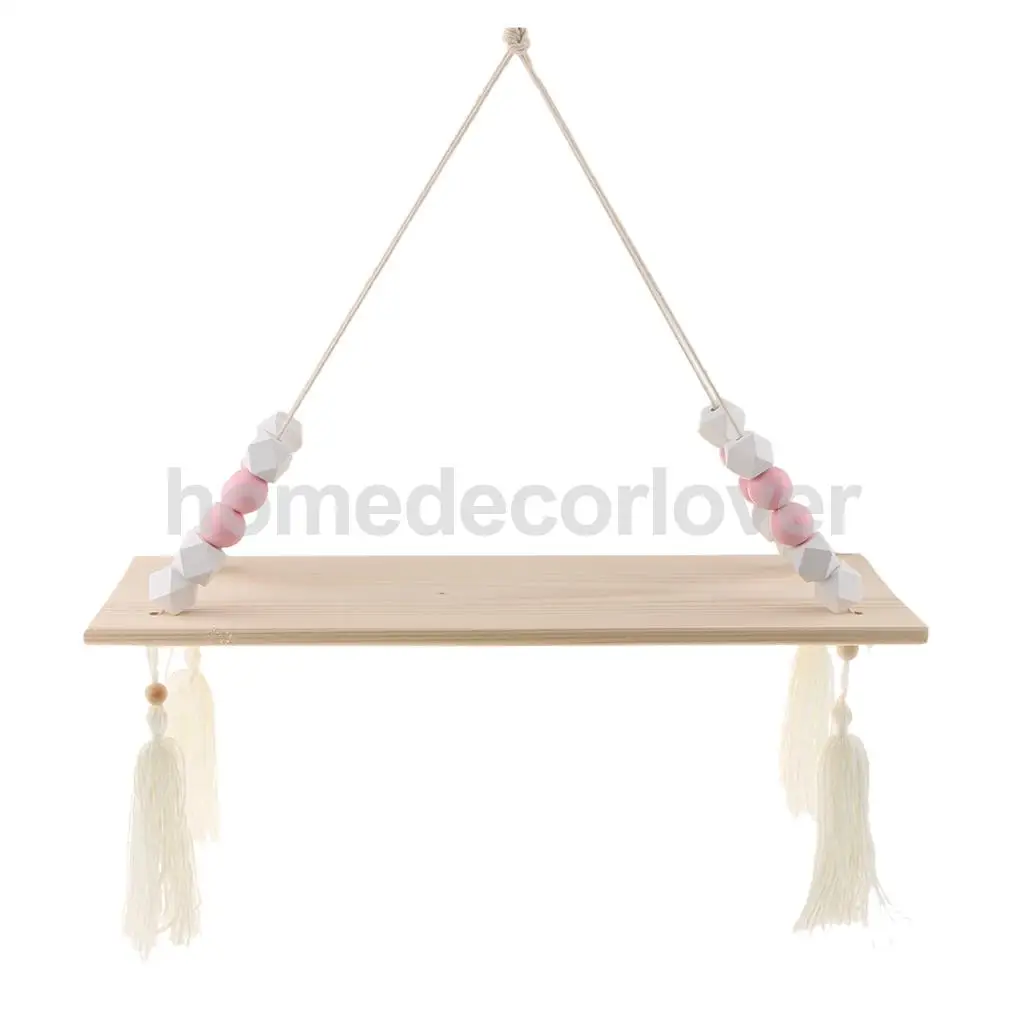 Wall Hanging Wooden Shelves Floating Wall Shelf Home Decor Baby Kids Room Storage Holder Hanger