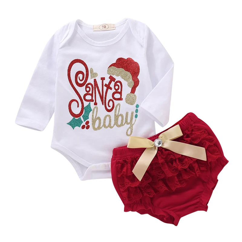 Christmas Baby Girl Clothes Set Santa Baby New Year Costume Toddler Kid Cotton Bodysuit Lace Tutu Shorts Party Child Outfit
Christmas Baby Girl Clothes Set Santa Baby New Year Costume Toddler Kid Cotton Bodysuit Lace Tutu Shorts Party Child Outfit