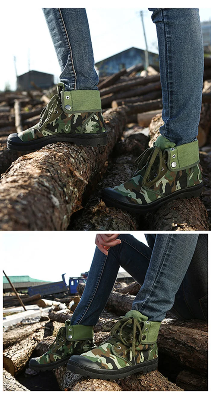 Merkmak Canvas Shoes Men Boots Leisure High Top Ankle for Male Flats Footwear Casual Spring Autumn Camouflage Blue Wholesale 19