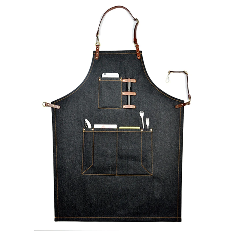High-quality kitchen denim apron unisex Antifouling leather strap apron restaurant work apron for cooking Pinafores Tablier
High-quality kitchen denim apron unisex Antifouling leather strap apron restaurant work apron for cooking Pinafores Tablier