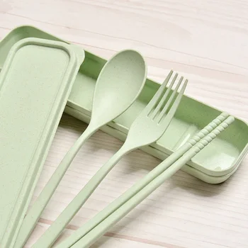 Reusable Spoon Fork Chopsticks Cutlery Set Wheat Straw Tableware Set Travel Tableware Three Piece Suit
Reusable Spoon Fork Chopsticks Cutlery Set Wheat Straw Tableware Set Travel Tableware Three Piece Suit