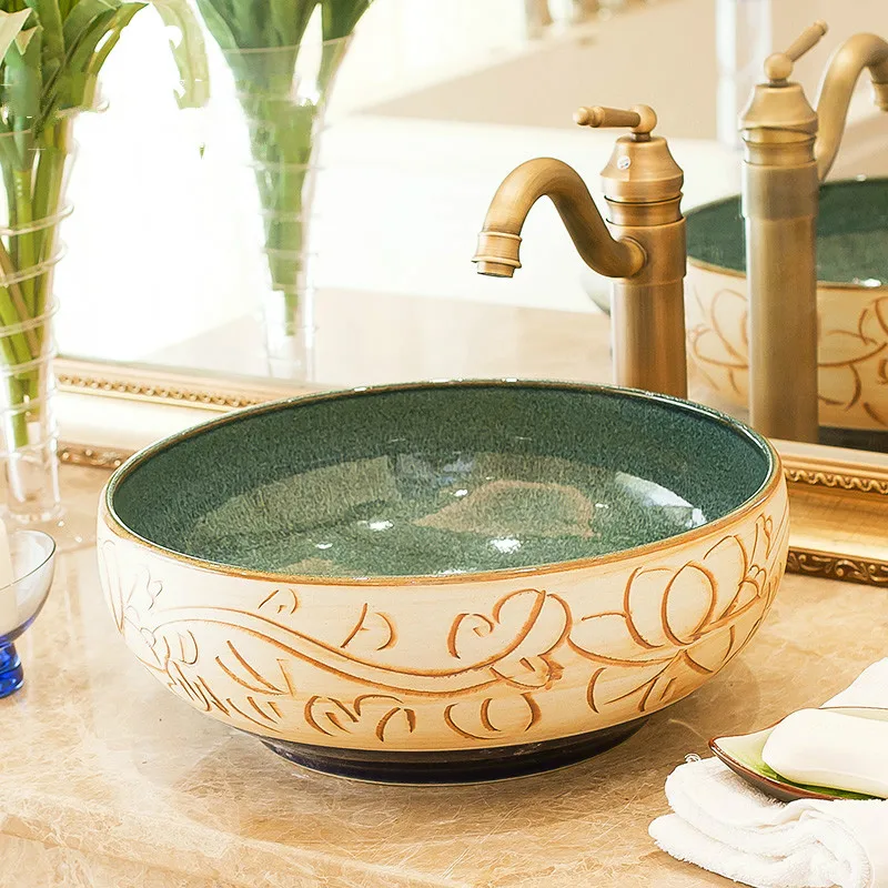 Ceramic Counter Top Wash Basin Cloakroom Hand Painted Vessel Sink bathroom sinks furniture bathroom sinks round
Ceramic Counter Top Wash Basin Cloakroom Hand Painted Vessel Sink bathroom sinks furniture bathroom sinks round