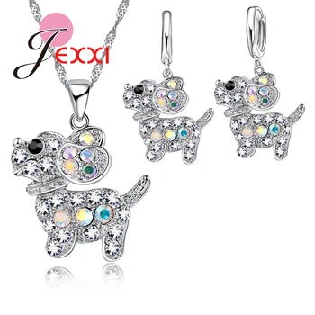 New Arrival Pretty Dog Women Girls 925 Sterling Silver Jewelry Set Earrings Pendant Necklace With Full Shiny CZ Jewelry
New Arrival Pretty Dog Women Girls 925 Sterling Silver Jewelry Set Earrings Pendant Necklace With Full Shiny CZ Jewelry