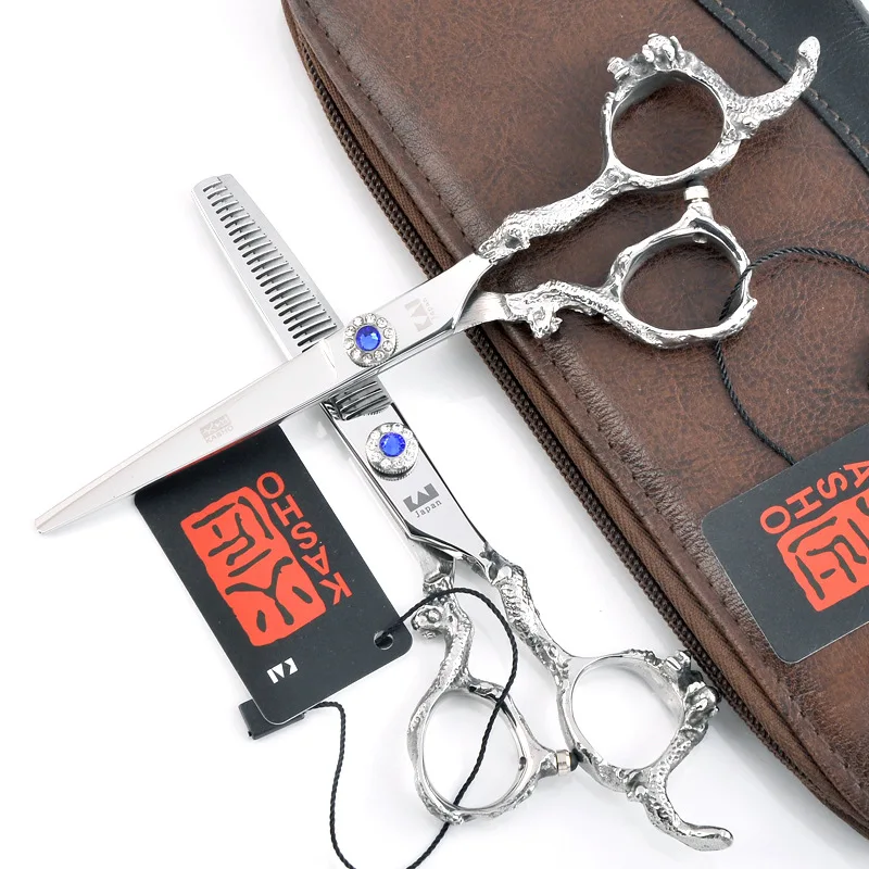 Kasho 6.0" Professional Human Hair Scissors Set ,Japan9CR,Rhinestone handle Barber Razor Edge Hairdressing Scissors Set Silver
Kasho 6.0" Professional Human Hair Scissors Set ,Japan9CR,Rhinestone handle Barber Razor Edge Hairdressing Scissors Set Silver