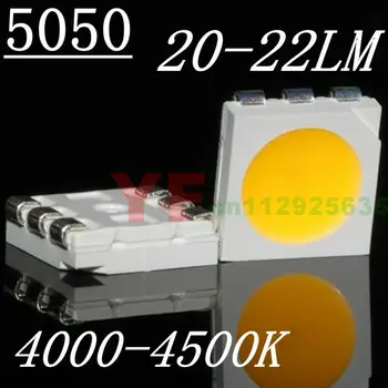 20-22LM High flux SMD LED 5050 Natural White 4000-4500K par light diode low failure(CE&Rosh)
20-22LM High flux SMD LED 5050 Natural White 4000-4500K par light diode low failure(CE&Rosh)