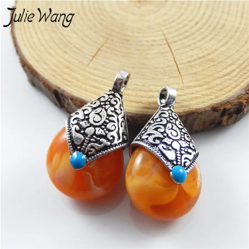 Julie Wang 5pcs Antique Silver With Waterdrop Shape Orange Resin Pendant Charms DIY Jewelry Earring Dangle Finding Vintage Style
Julie Wang 5pcs Antique Silver With Waterdrop Shape Orange Resin Pendant Charms DIY Jewelry Earring Dangle Finding Vintage Style