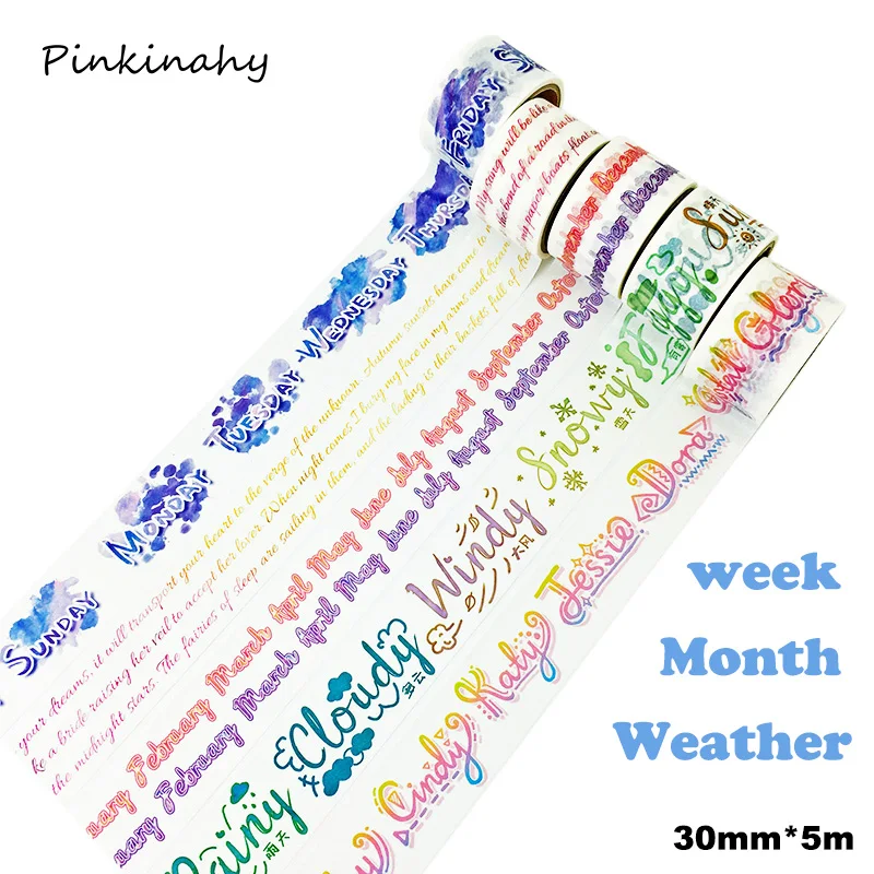 25mm Wide Travel/Week/Month/Weather Washi Tape DIY Sticky Decoration Scrapbooking Planner Masking Adhesive Tape Label Sticker
25mm Wide Travel/Week/Month/Weather Washi Tape DIY Sticky Decoration Scrapbooking Planner Masking Adhesive Tape Label Sticker