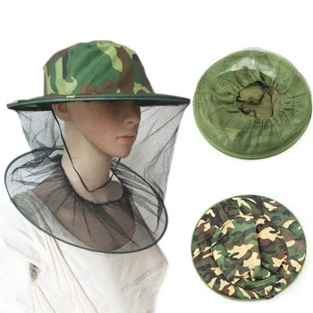 

New Garden Beekeeping Hat Camouflage Nets for Mosquito Net Hat Outdoor Mosquito Cap Bug Insect Fishing Hat Mesh Face Protector