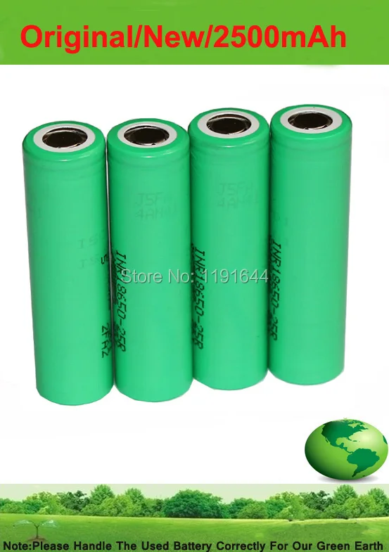 Free shipping!! 6PCS/LOT Original 3.6V INR18650-25R 18650 2500mAh Continuous 20A E-Cig battery for Samsung
Free shipping!! 6PCS/LOT Original 3.6V INR18650-25R 18650 2500mAh Continuous 20A E-Cig battery for Samsung