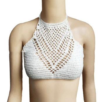 Women Sexy Hand-knitted Crochet Knitting Halter Tops Wrapped Chest Short Tops Sexy Backless Halter Tops
Women Sexy Hand-knitted Crochet Knitting Halter Tops Wrapped Chest Short Tops Sexy Backless Halter Tops