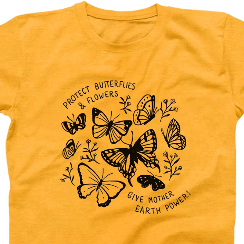 Protect Butterflies & Flowers Tshirt Women Save The Earth Graphic T-shirt 90s Grunge Summer Fashion T Shirts Women Clothing Drop
Protect Butterflies & Flowers Tshirt Women Save The Earth Graphic T-shirt 90s Grunge Summer Fashion T Shirts Women Clothing Drop