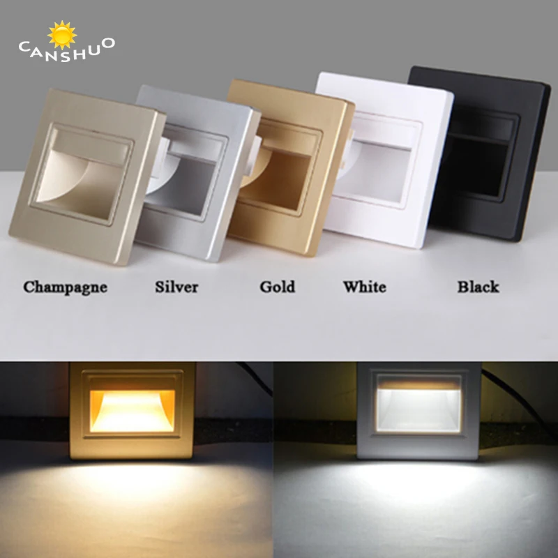 CANSHUO Recessed Led Stair Light 85-265V led wall Sconce lighting In Step Lamp stairway lamps warm white/cold white + 86 box
CANSHUO Recessed Led Stair Light 85-265V led wall Sconce lighting In Step Lamp stairway lamps warm white/cold white + 86 box