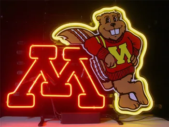 

NEON SIGN For NEW MINNESOTA GOLDEN GOPHERS Signboard REAL GLASS BEER BAR PUB display christmas Light Signs 17*14"