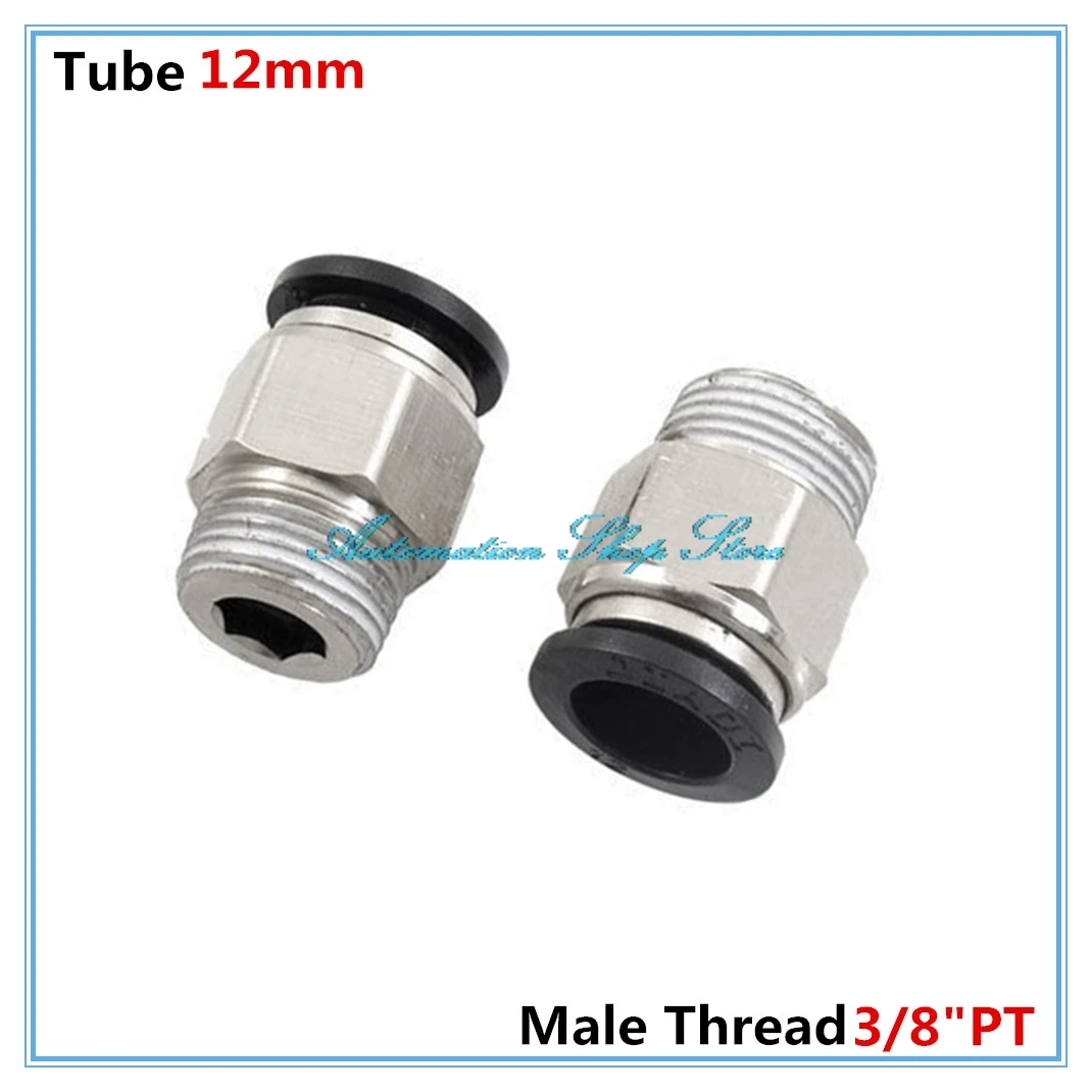 5Pcs 3/8" PT Male Thread 12mm Push In Joint Pneumatic Connector Quick Fittings PC12-03
5Pcs 3/8" PT Male Thread 12mm Push In Joint Pneumatic Connector Quick Fittings PC12-03