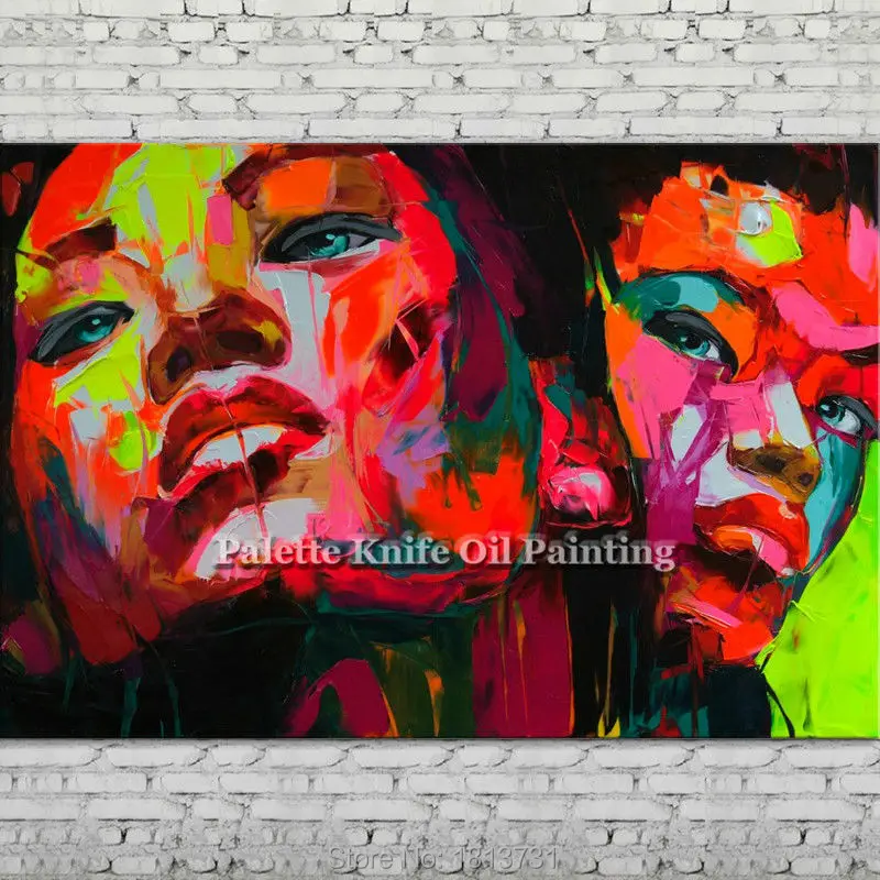 Hand painted Francoise Nielly Palette knife portrait Face Oil painting Character figure canva wall Art picture for living room60
Hand painted Francoise Nielly Palette knife portrait Face Oil painting Character figure canva wall Art picture for living room60