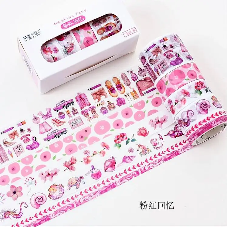 6rolls/set Pink Heart series Girl's makeup Decoration Washi Tape DIY Planner Diary Scrapbooking Masking Tape Escolar
6rolls/set Pink Heart series Girl's makeup Decoration Washi Tape DIY Planner Diary Scrapbooking Masking Tape Escolar