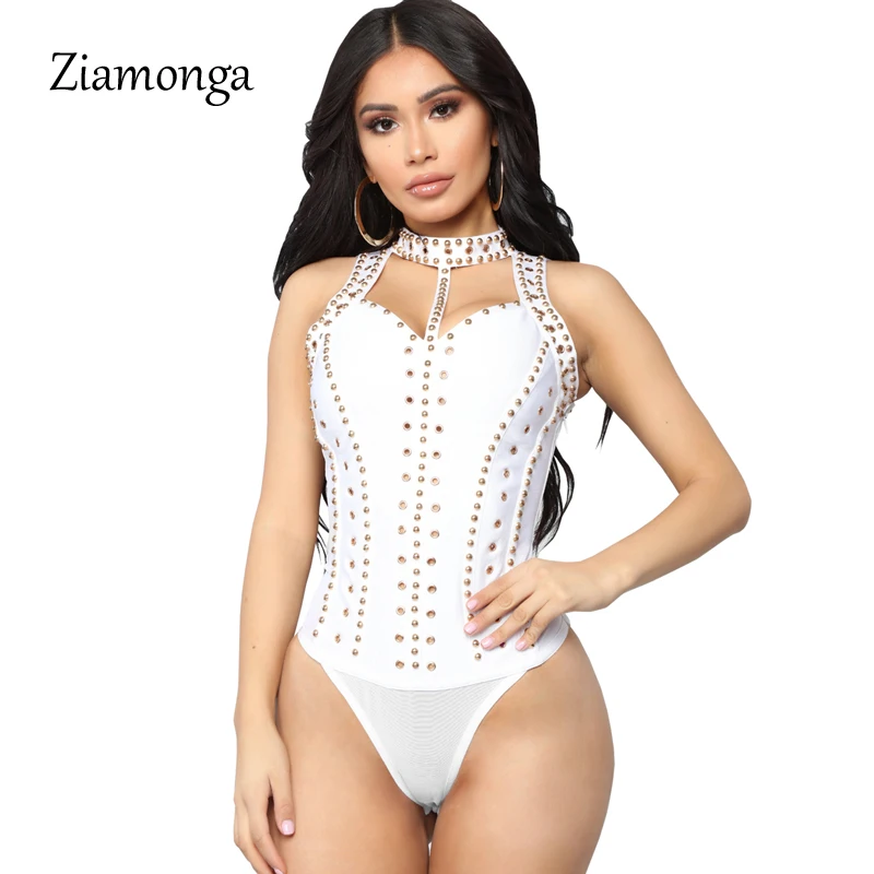 Ziamonga Jumpsuit For Women 2019 New Sexy High Neck Studded beach Bodysuit Female Casual Hollow Out Overalls Body Mujer Rompers
Ziamonga Jumpsuit For Women 2019 New Sexy High Neck Studded beach Bodysuit Female Casual Hollow Out Overalls Body Mujer Rompers