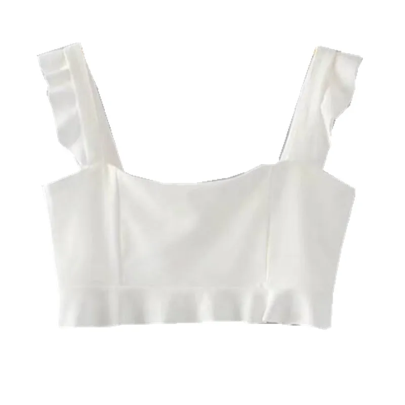 Sexy Ruffles Short Tank Top Strap Backless Casual Camisole Cropped Top Women Black White Pink Cami Top
Sexy Ruffles Short Tank Top Strap Backless Casual Camisole Cropped Top Women Black White Pink Cami Top