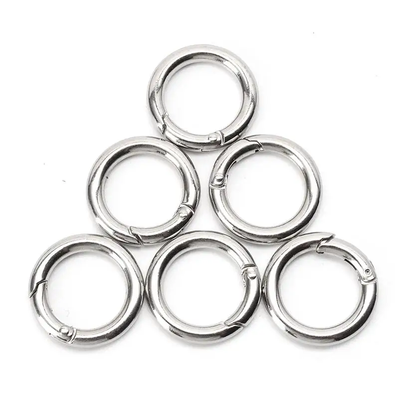 30Pcs Silver Circle Round Carabiner Camping Spring Snap Clip Hook Keyc –  Bargain Bait Box