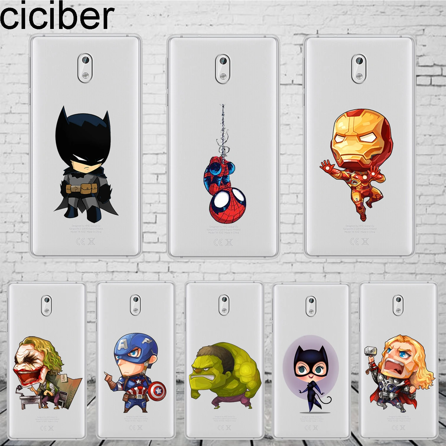 ciciber DC Marvel iron Man For Nokia 8 7 7.1 6 6.1 5 5.1 3 3.1 2 2.1 1 Plus Phone case silicone TPU For Nokia X7 X6 X5 X3 Fundas
ciciber DC Marvel iron Man For Nokia 8 7 7.1 6 6.1 5 5.1 3 3.1 2 2.1 1 Plus Phone case silicone TPU For Nokia X7 X6 X5 X3 Fundas