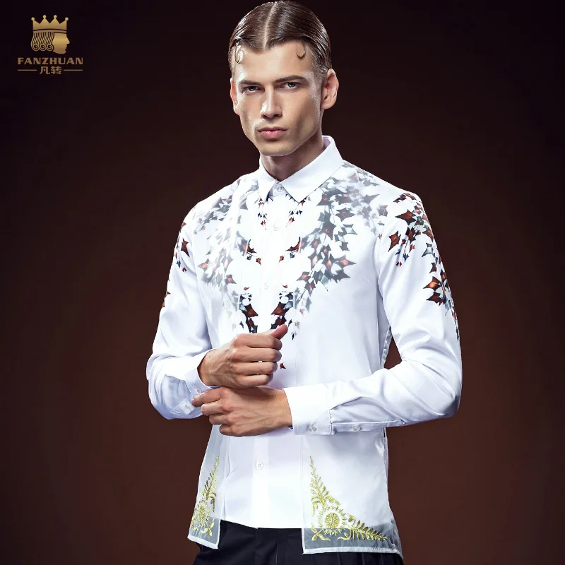 FanZhuan 2016 free shipping new men's male fashion casual Autumn personality false two white long sleeved shirt printing 612144
FanZhuan 2016 free shipping new men's male fashion casual Autumn personality false two white long sleeved shirt printing 612144