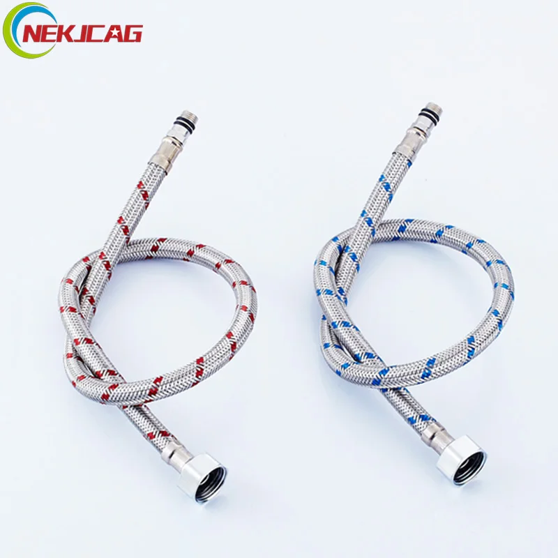 

G1/2 G3/8 G9/16 Plumbing Hoses Stainless Steel Flexible Plumbing Pipes 40cm 60cm 80cm 100cm Cold and Hot mixer Water Pipe Hoses