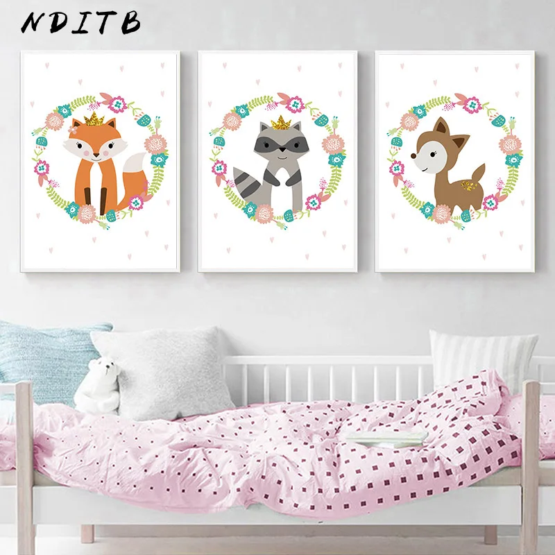 Forest Animal Flower Art Canvas Nursery Poster Wall Painting Print Deer Squirrel Decoration Picture Nordic Kid Baby Room Decor
Forest Animal Flower Art Canvas Nursery Poster Wall Painting Print Deer Squirrel Decoration Picture Nordic Kid Baby Room Decor