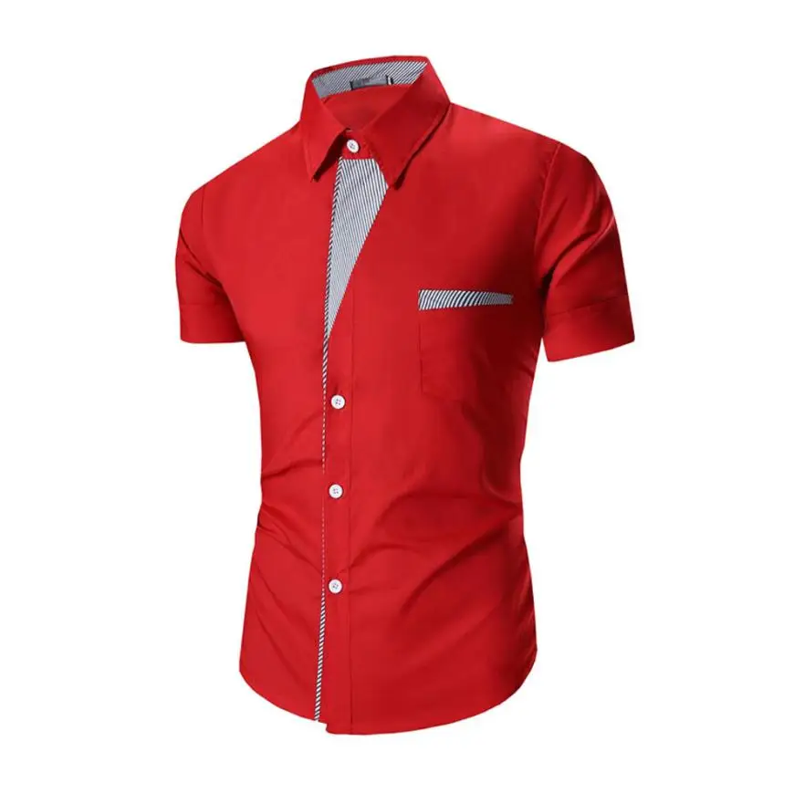 2017 Autumn Winter men Shirt Mens Short Sleeve Shirts Casual Formal Slim
