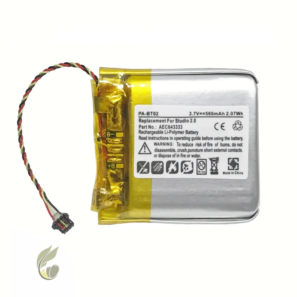 OLIVE LEAF high-quality replace Battery/spare Battery for Beats Studio 2.0 Battery | 560mAh 2.07Wh, AEC643333
OLIVE LEAF high-quality replace Battery/spare Battery for Beats Studio 2.0 Battery | 560mAh 2.07Wh, AEC643333
