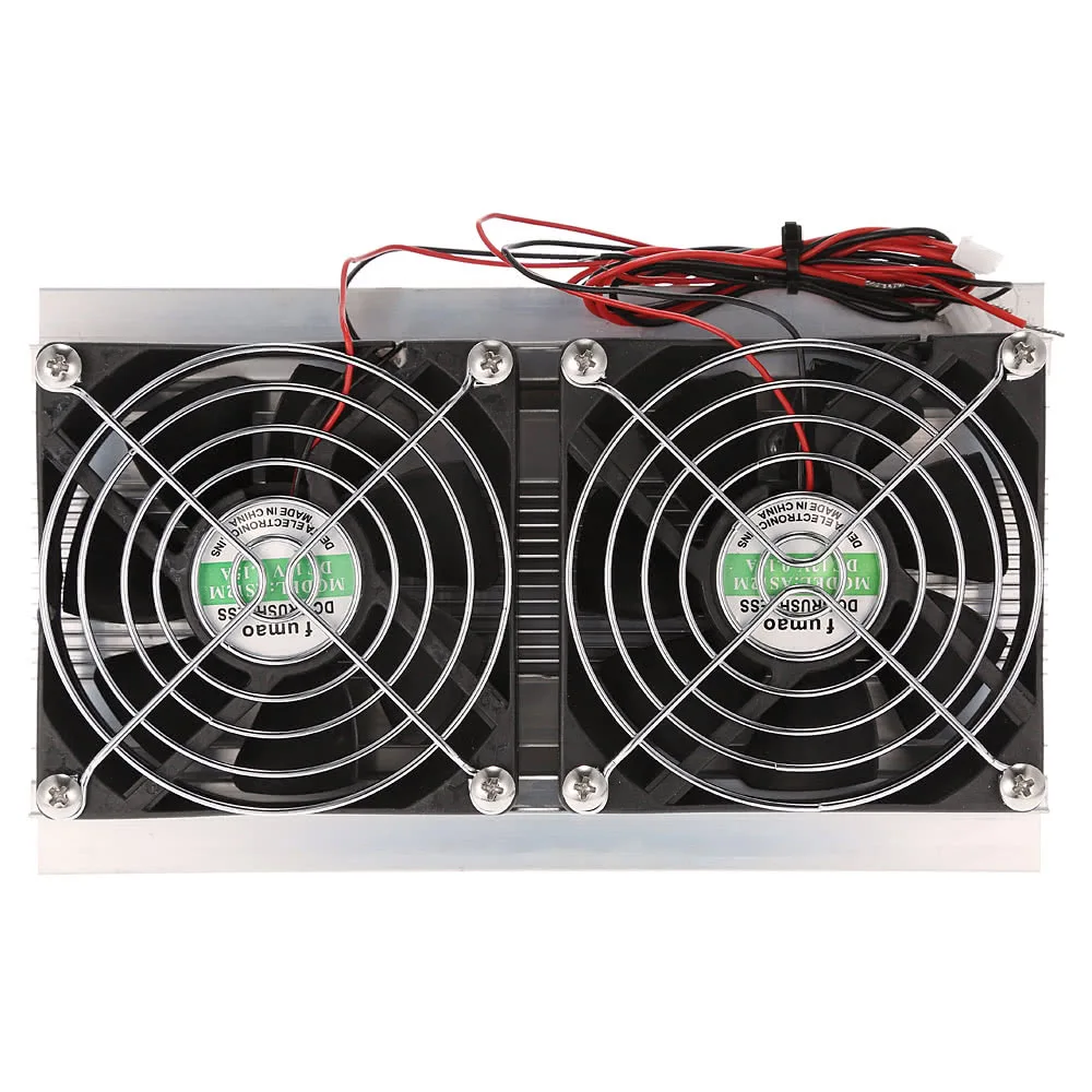 Thermoelectric Peltier Refrigeration Cooling System Kit Tool Semiconductor Cooler Radiator Cold Conduction Module Double Fans
Thermoelectric Peltier Refrigeration Cooling System Kit Tool Semiconductor Cooler Radiator Cold Conduction Module Double Fans