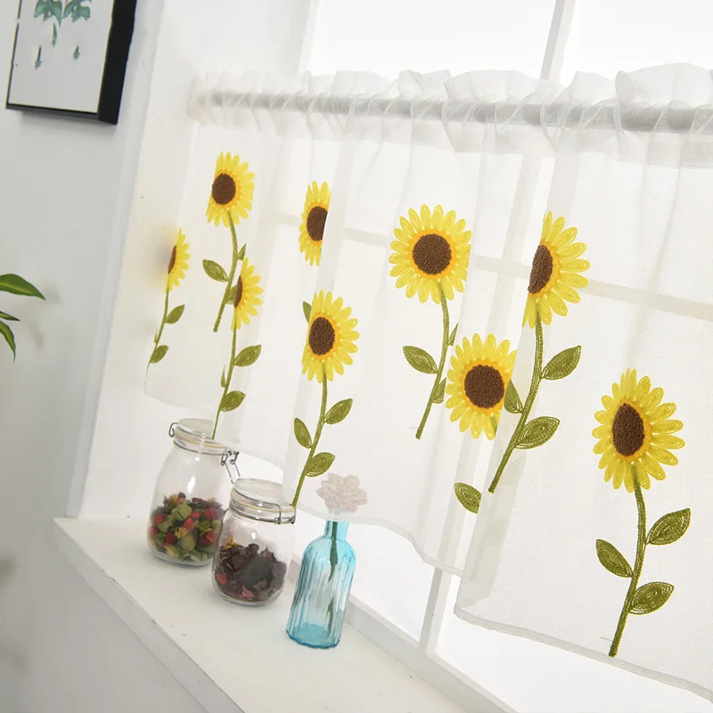 Bay Window Sunflower Embroidery Half Curtain Home Decoration Door Window Simple Romantic Curtain Partition kitchen Drape DL186#3
Bay Window Sunflower Embroidery Half Curtain Home Decoration Door Window Simple Romantic Curtain Partition kitchen Drape DL186#3