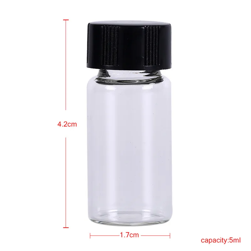 5pcs/lot 5ml Lab Glass Transparent Vials Small Cute Bottles Clear Containers Glass Bottle With Black Screw Cap
5pcs/lot 5ml Lab Glass Transparent Vials Small Cute Bottles Clear Containers Glass Bottle With Black Screw Cap