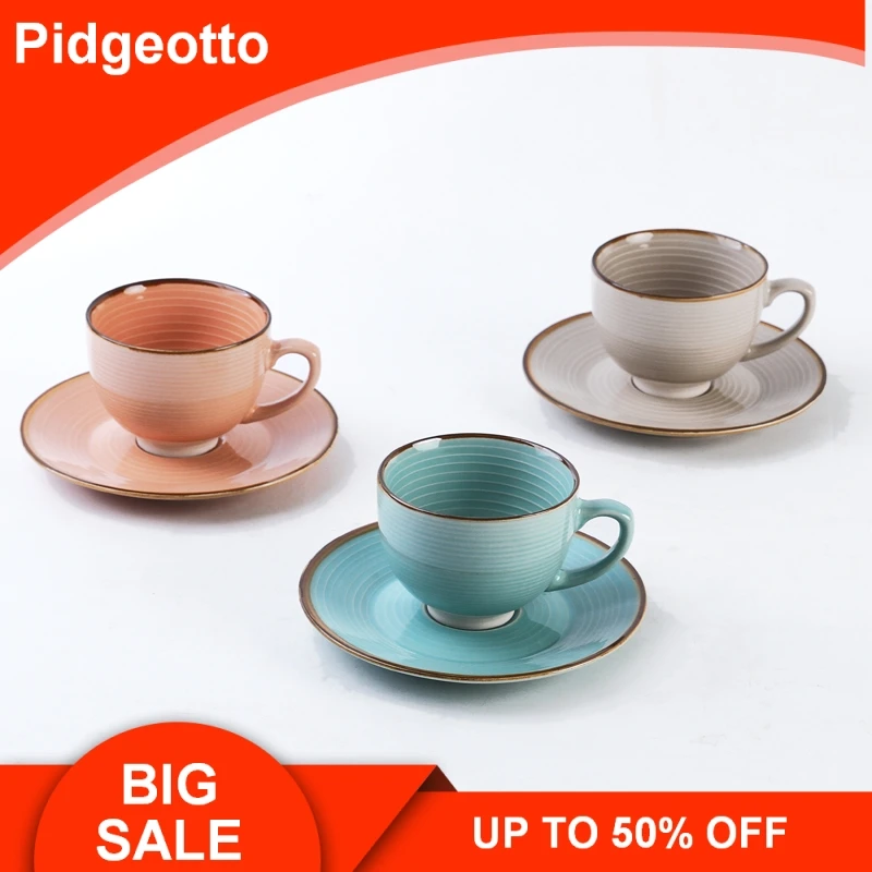 Creative two sets of embossed stripes coffee cups and saucers European-style vintage ceramic afternoon tea cup
Creative two sets of embossed stripes coffee cups and saucers European-style vintage ceramic afternoon tea cup