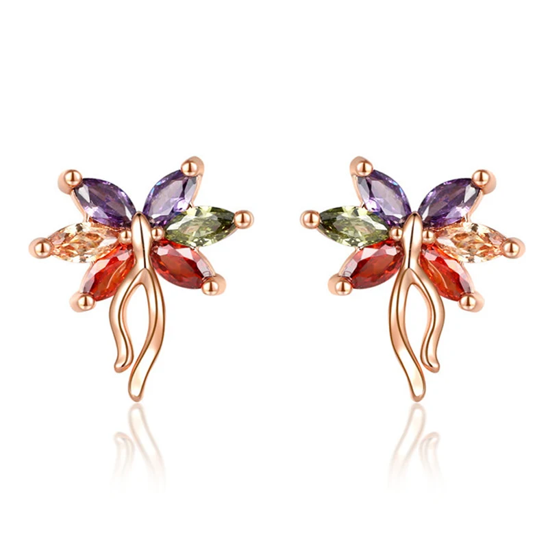 MOONROCY CZ Colourful Earrings Stud Crystal Bohemia Rose Gold Color Butterfly Cubic Zirconia for Women Gift Dropshipping Jewelry
MOONROCY CZ Colourful Earrings Stud Crystal Bohemia Rose Gold Color Butterfly Cubic Zirconia for Women Gift Dropshipping Jewelry