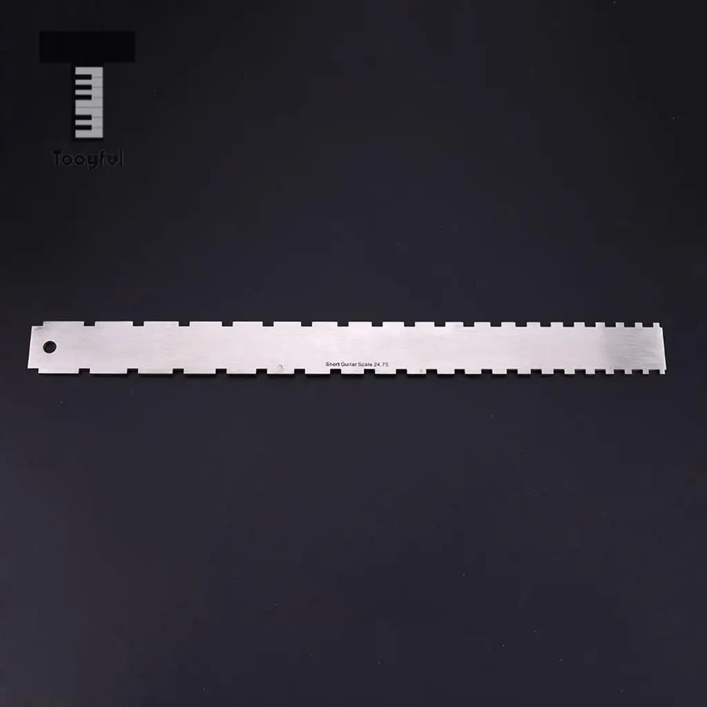 Tooyful Stainless Steel 1x Fretboard Ruler with 6x Radius Gauges Measuring Tools for Guitar Bass Luthier Tool