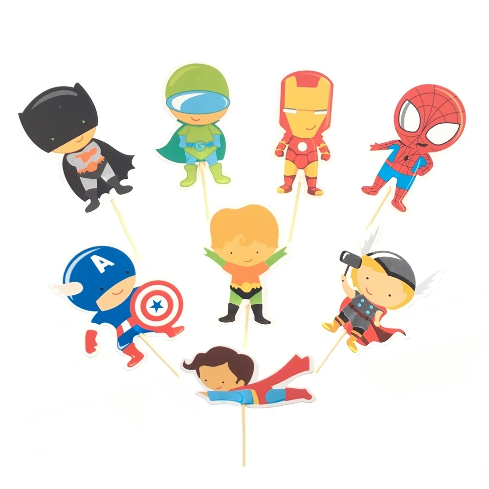 Cartoon Avengers Superhero Party Supplies Cupcake Toppers Picks Favors Kids Baby Shower Birthday Cake Decoration Accessory
Cartoon Avengers Superhero Party Supplies Cupcake Toppers Picks Favors Kids Baby Shower Birthday Cake Decoration Accessory