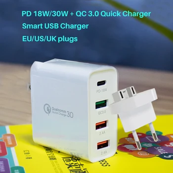Quick Charge 3.0 PD Type-C USB Charger for iphone X 7 Xiaomi Samsung s10 Huawei Tablet Multi Universal Wall Fast Charger Adapter
Quick Charge 3.0 PD Type-C USB Charger for iphone X 7 Xiaomi Samsung s10 Huawei Tablet Multi Universal Wall Fast Charger Adapter