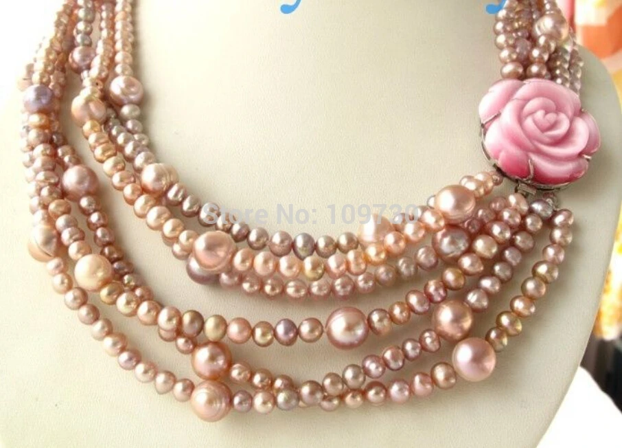Jewelr 003025 6Strands Natural Purple Pink Oval Freshwater Pearl Necklace
Jewelr 003025 6Strands Natural Purple Pink Oval Freshwater Pearl Necklace