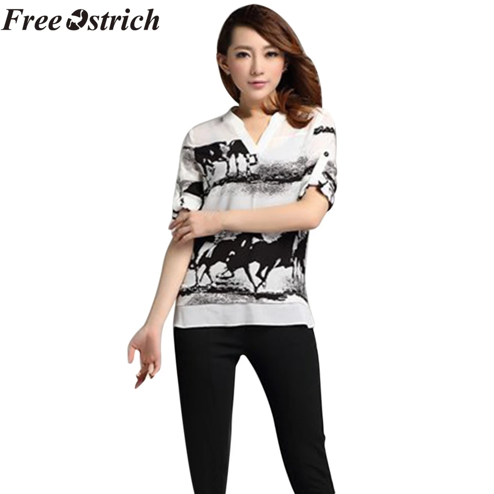 FREE OSTRICH Wild temperament V-neck ink horse fashion print women's long-sleeved chiffon fabric comfortable long-sleeved shirt
FREE OSTRICH Wild temperament V-neck ink horse fashion print women's long-sleeved chiffon fabric comfortable long-sleeved shirt
