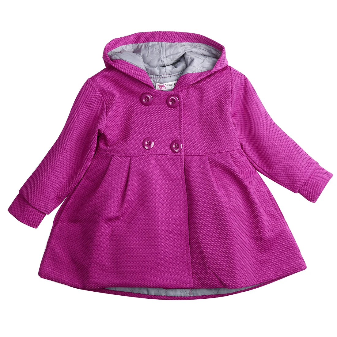 Милое зимнее теплое пальто с капюшоном и длинными рукавами для маленьких девочек