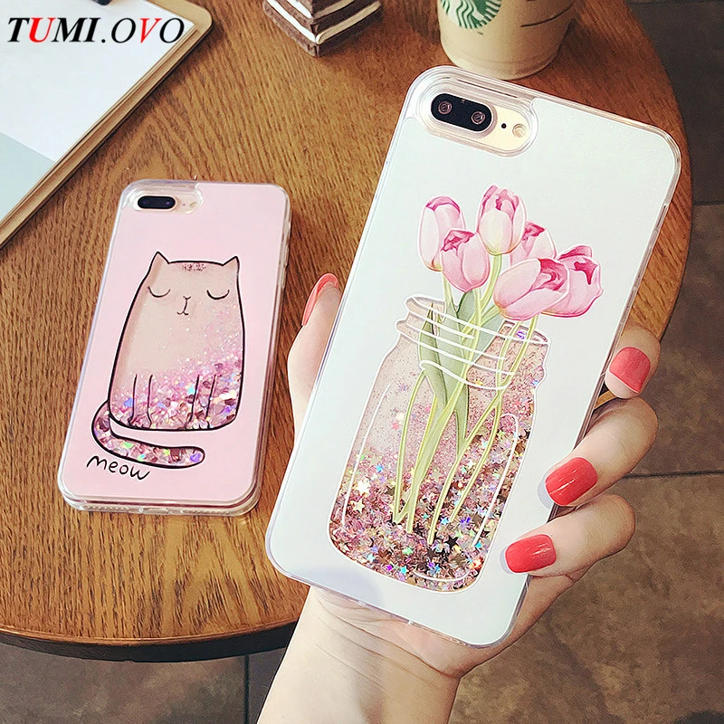 Cartoon Cat Flower Vase Girl Love Heart Glitter Stars Dyanmic Liquid Quicksand Soft TPU Phone Back Cover For iPhone 6 6S 7 Plus
Cartoon Cat Flower Vase Girl Love Heart Glitter Stars Dyanmic Liquid Quicksand Soft TPU Phone Back Cover For iPhone 6 6S 7 Plus