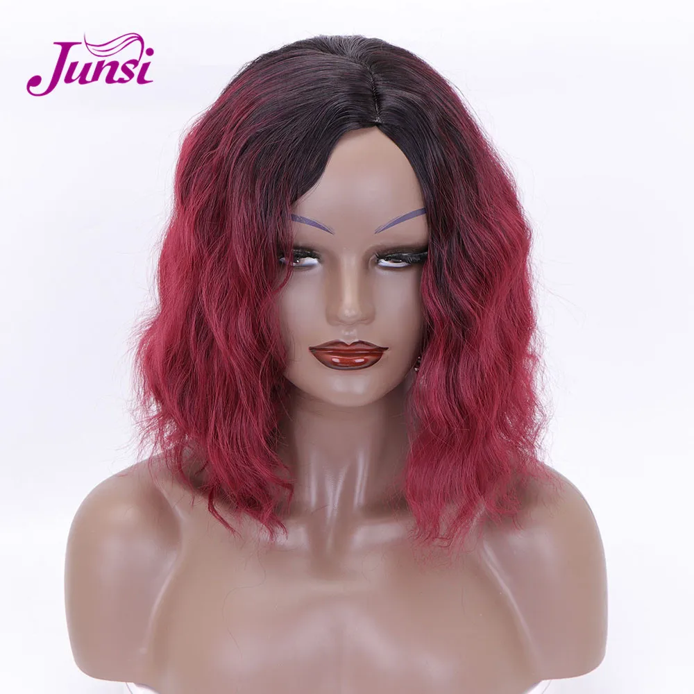 Short Black Ombre Red Synthetic Wigs for Women Curly Hair Dark Root Good Quality Wine Red Wigs
Short Black Ombre Red Synthetic Wigs for Women Curly Hair Dark Root Good Quality Wine Red Wigs