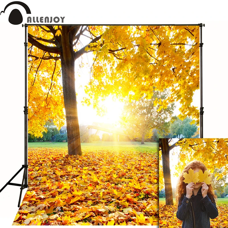Allenjoy фоны для фотостудии осенние листья золотой яркий Солнечный свет Дети Осень