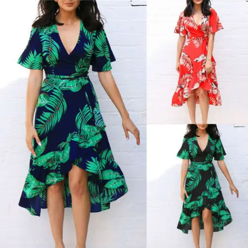 New Fashion Women Retro Green leave Print V-neck High-waist Bandage Ruffle Midi Dress Lady Summer Beach Asymmetrical Dress S-XXL
New Fashion Women Retro Green leave Print V-neck High-waist Bandage Ruffle Midi Dress Lady Summer Beach Asymmetrical Dress S-XXL