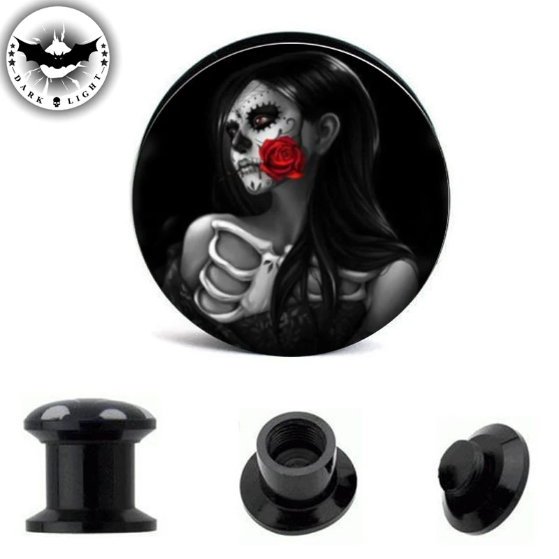 1Pair Skull Acrylic Ear Tunnel Ear Plug Ear Reamer Gauges Girl Red Rose Flesh Body Piercing Expander Scew Ear Stretcher 4-16mm
1Pair Skull Acrylic Ear Tunnel Ear Plug Ear Reamer Gauges Girl Red Rose Flesh Body Piercing Expander Scew Ear Stretcher 4-16mm