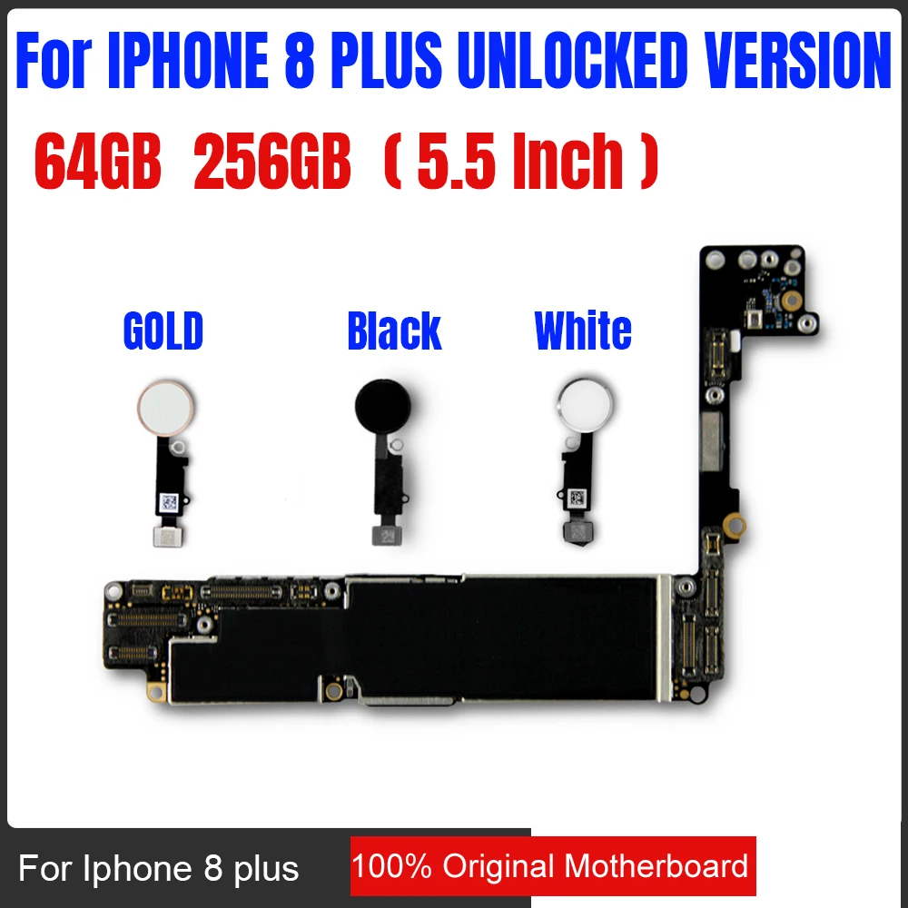 Unlock for iphone 8 Plus Motherboard without / with Touch ID for iphone 8 5.5in Logic Boards with IOS Fingerprint function
Unlock for iphone 8 Plus Motherboard without / with Touch ID for iphone 8 5.5in Logic Boards with IOS Fingerprint function