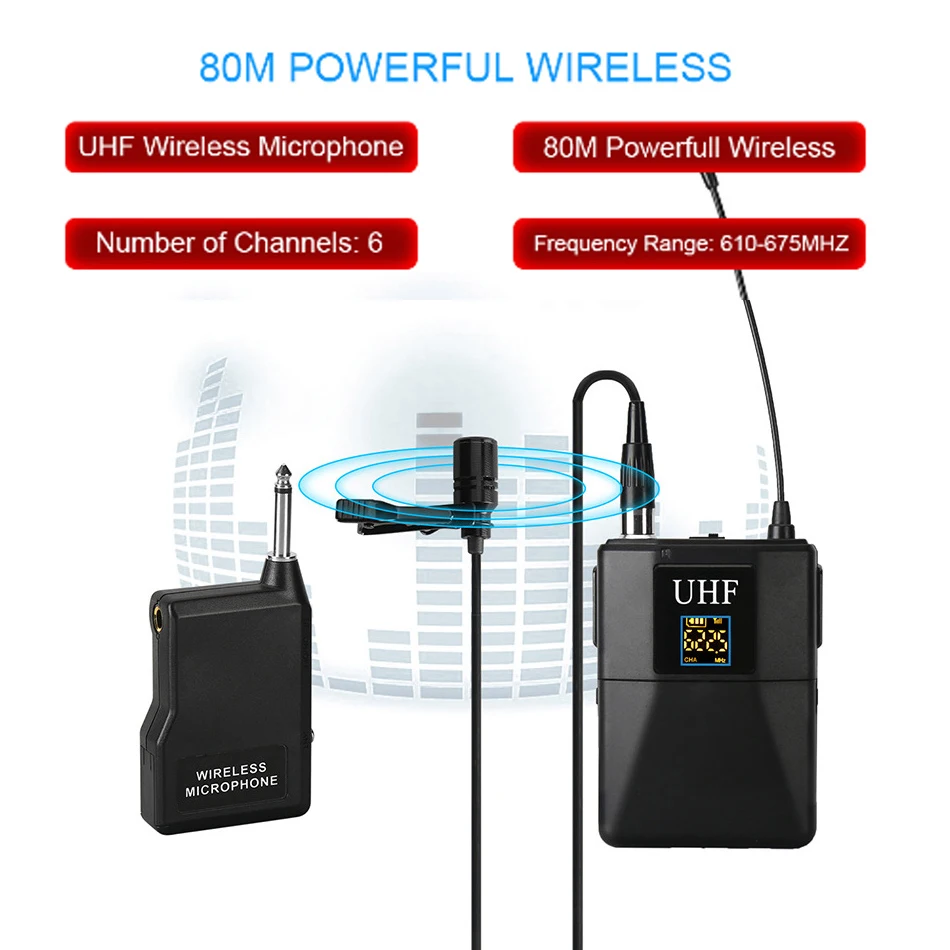 Microphone Professional UHF Wireless Microphone System Lavalier Lapel Mic Receiver+Transmitter for Camcorder Recorder Microphone
Microphone Professional UHF Wireless Microphone System Lavalier Lapel Mic Receiver+Transmitter for Camcorder Recorder Microphone